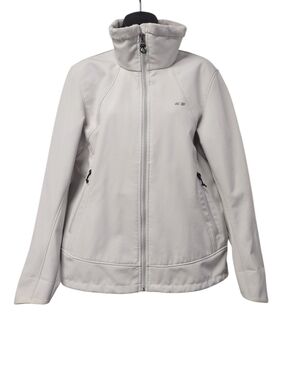 Köppen Womens L Gray Softshell Fleece Lined Jacket Full Zip Lightweight Outdoor